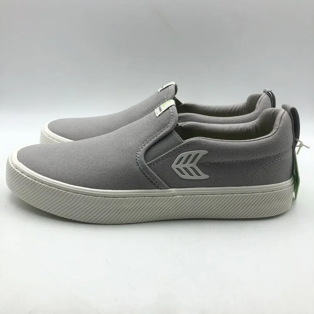 Cariuma Slip-On Canvas Skateboarding Sneaker Men's 8.5 Women's 10 Light Grey NIB